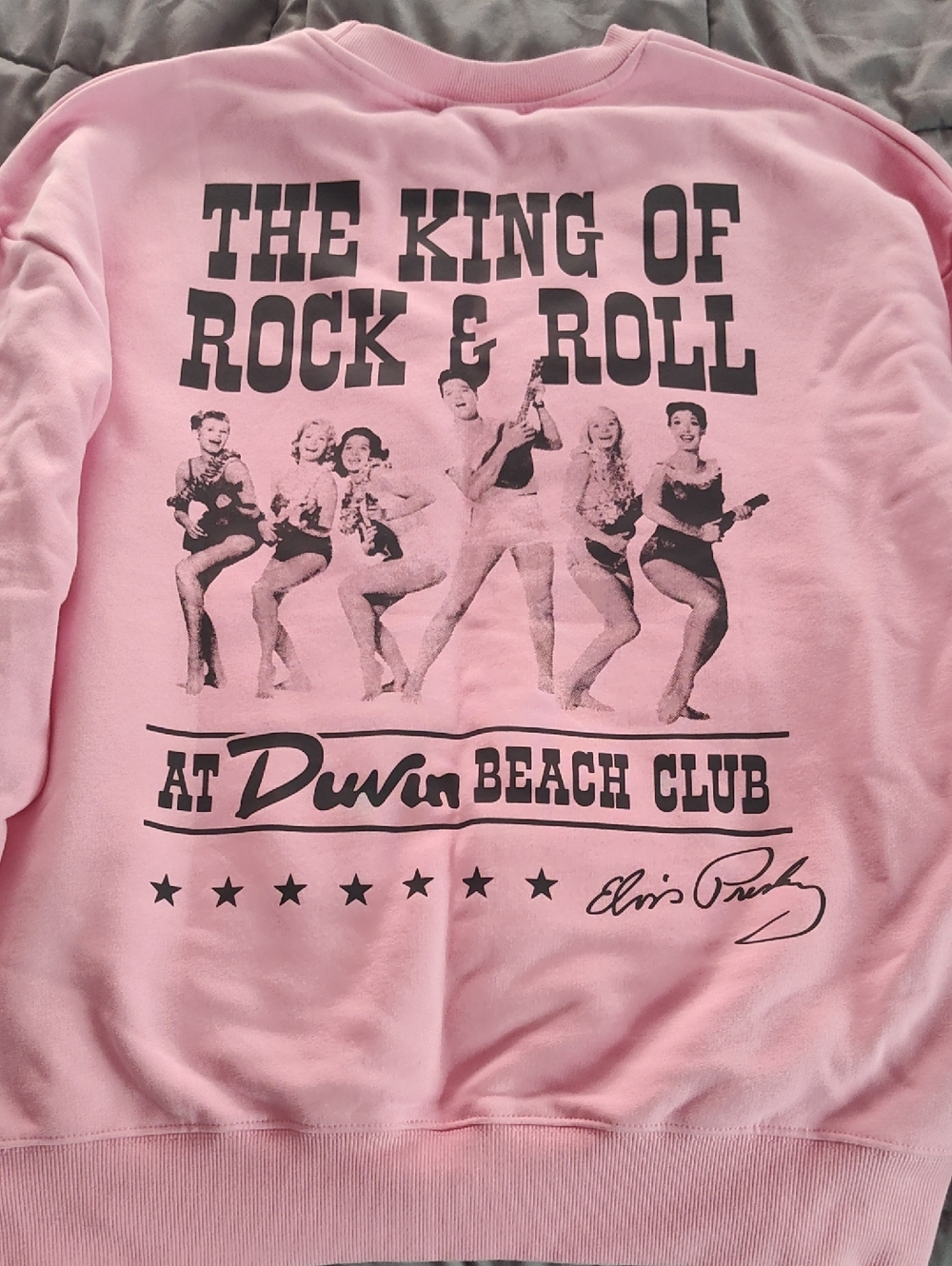 Duvin Elvis Pink Graphic Sweatshirt - Mens Casual Pullover, Sz L - Picture 4 of 4